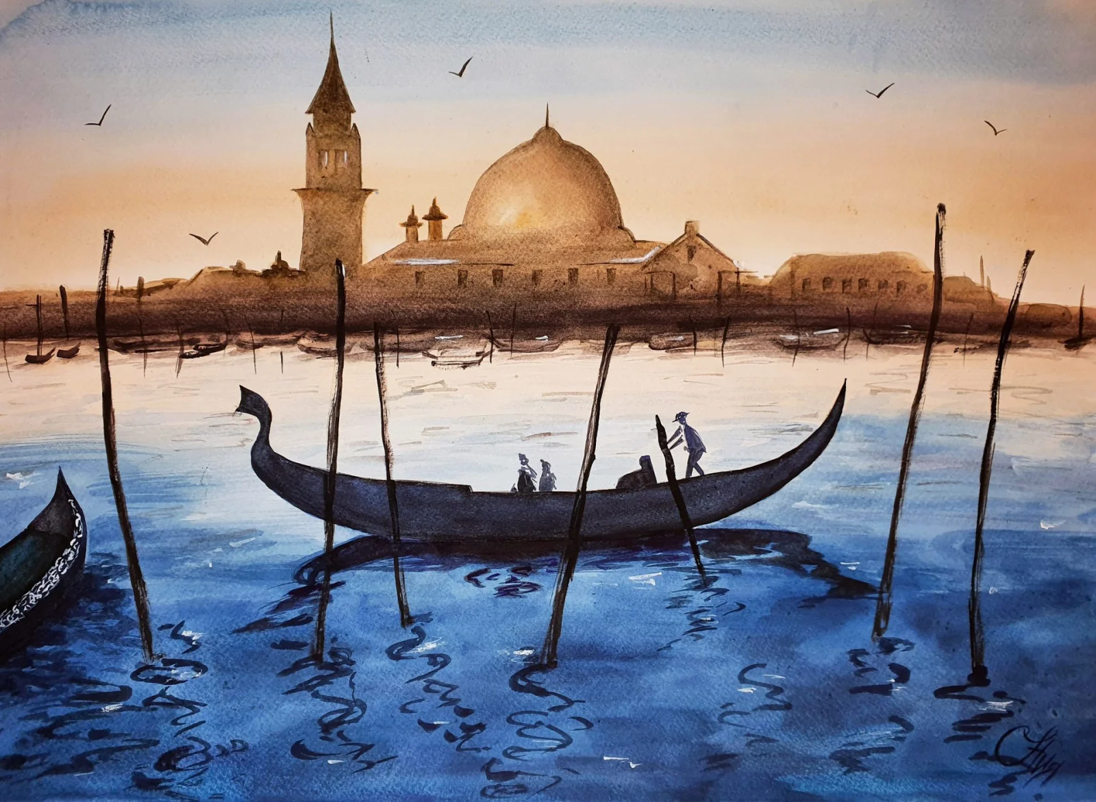 Venice — golden sunset landscape