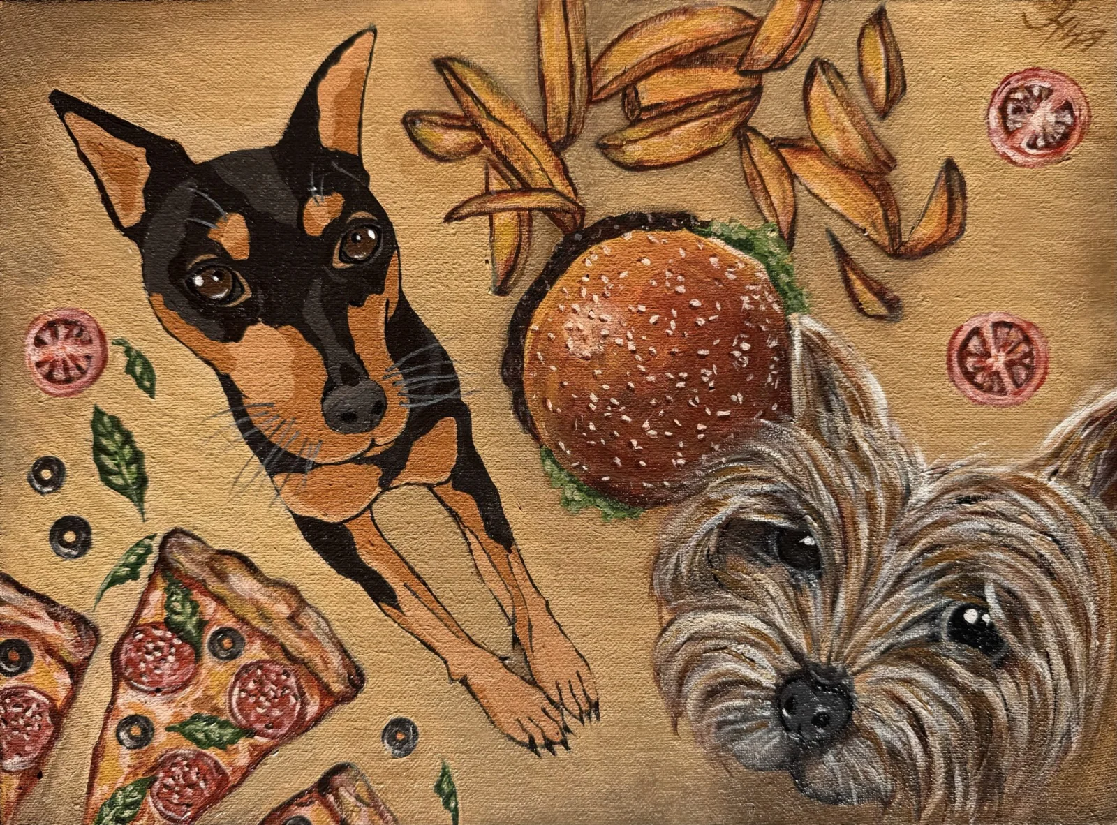 Dog and dog painting