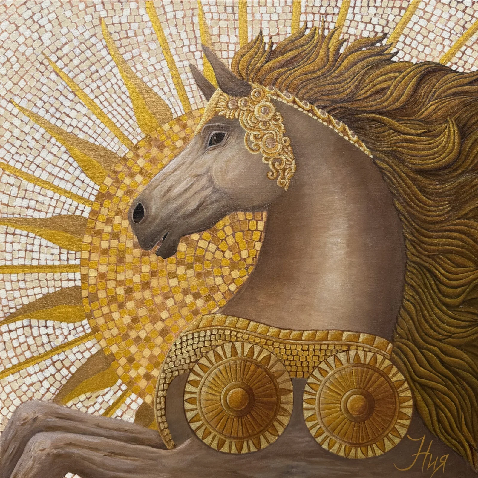 Apollon — Golden Horse Mosaics